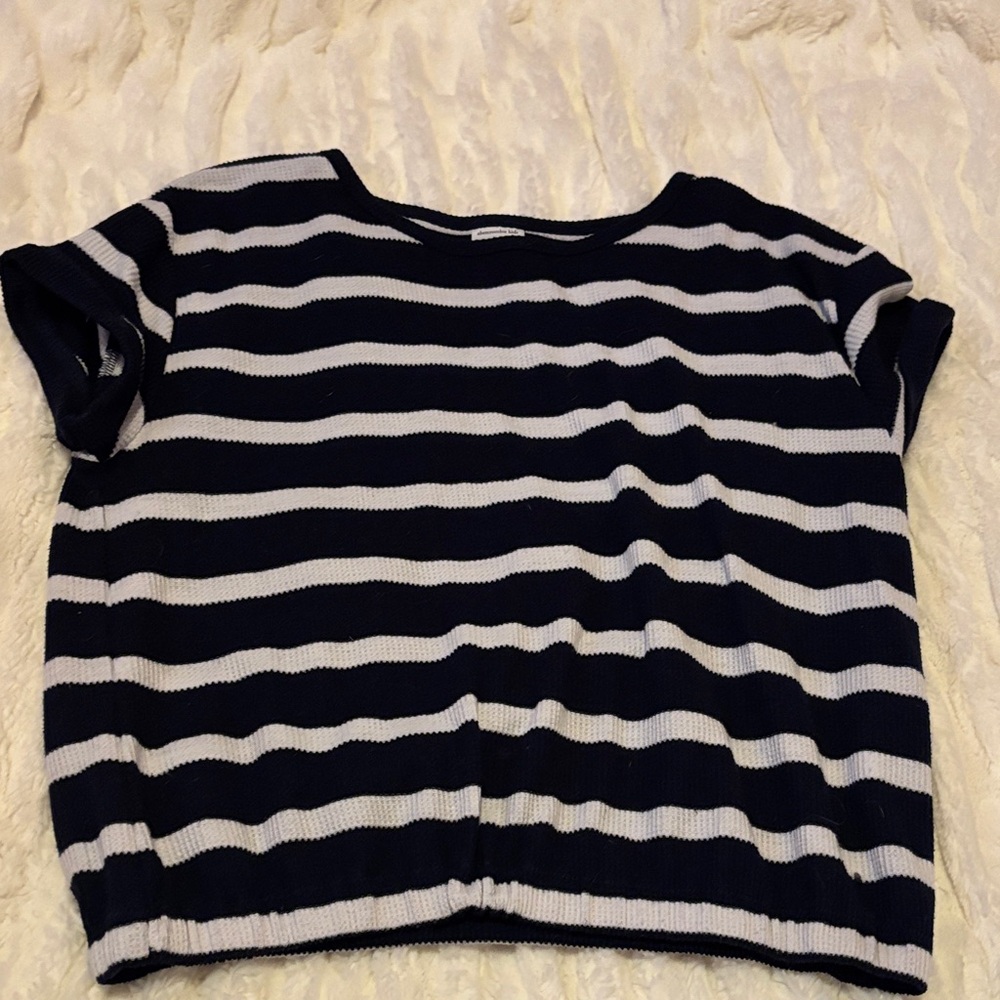 Girls Striped Black and White Top